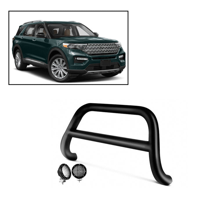 Black Horse Off Road CBB-FOB5802-PLFB Black Steel No skid plate License Plate Relocation Included - Truck Part Superstore