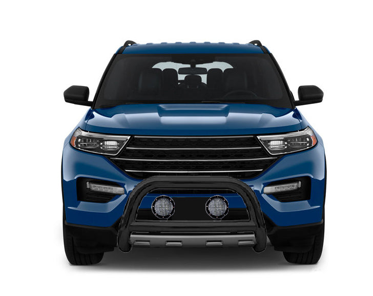 Black Horse Off Road CBB-FOB5802-PLFB Black Steel No skid plate License Plate Relocation Included - Truck Part Superstore
