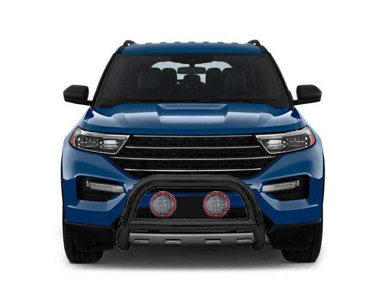 Black Horse Off Road CBB-FOB5802-PLFR Black Steel No skid plate License Plate Relocation Included - Truck Part Superstore
