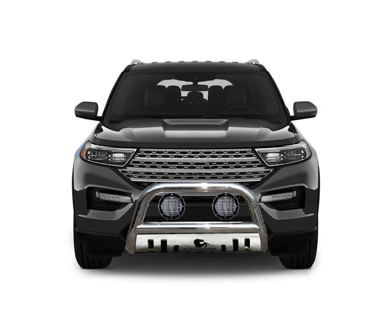 Black Horse Off Road CBS-FOB502SP-PLFB Stainless Steel Stainless Steel Skid Plate License Plate Relocation Included - Truck Part Superstore