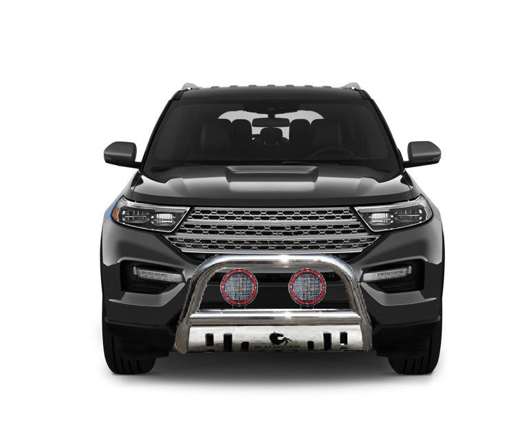 Black Horse Off Road CBS-FOB502SP-PLFR Stainless Steel Stainless Steel Skid Plate License Plate Relocation Included - Truck Part Superstore