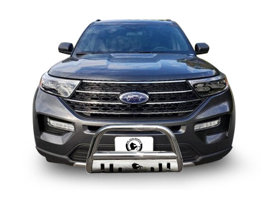 Black Horse Off Road CBS-FOB502SP Stainless Steel Stainless Steel Skid Plate License Plate Relocation Included - Truck Part Superstore