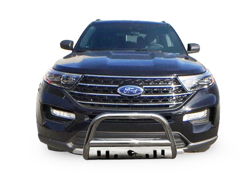 Black Horse Off Road CBS-FOB502SP Stainless Steel Stainless Steel Skid Plate License Plate Relocation Included - Truck Part Superstore