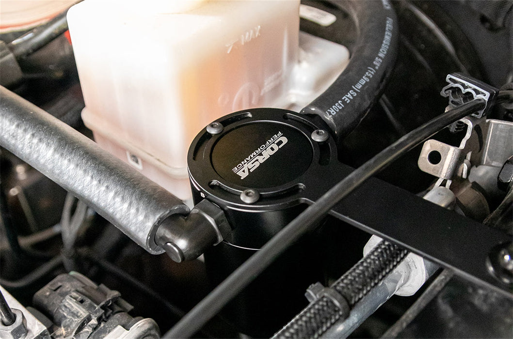 Corsa Performance CC0002 CORSA Performance 3 oz. aluminum oil catch can with mounting bracket - Truck Part Superstore