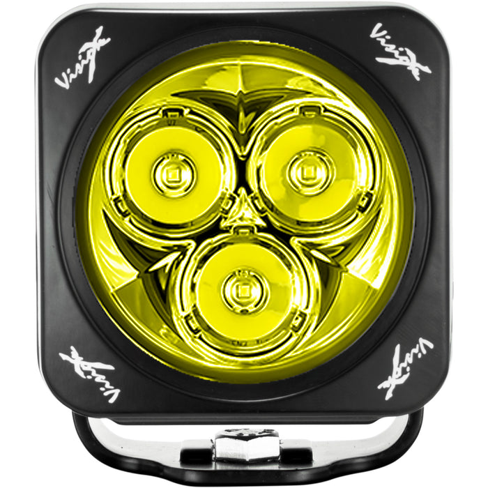 Vision X Lighting 9946788 SINGLE 3.0" SQUARE SELECTIVE YELLOW 3 LED CANNON CG2 LIGHT INCLUDING PIG TAIL - Truck Part Superstore