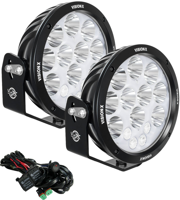 Vision X Lighting 1238216 Pair Of 8.7" Cannon Adventure Halo 14 LED Light Mixed Beam Including Harness - Truck Part Superstore