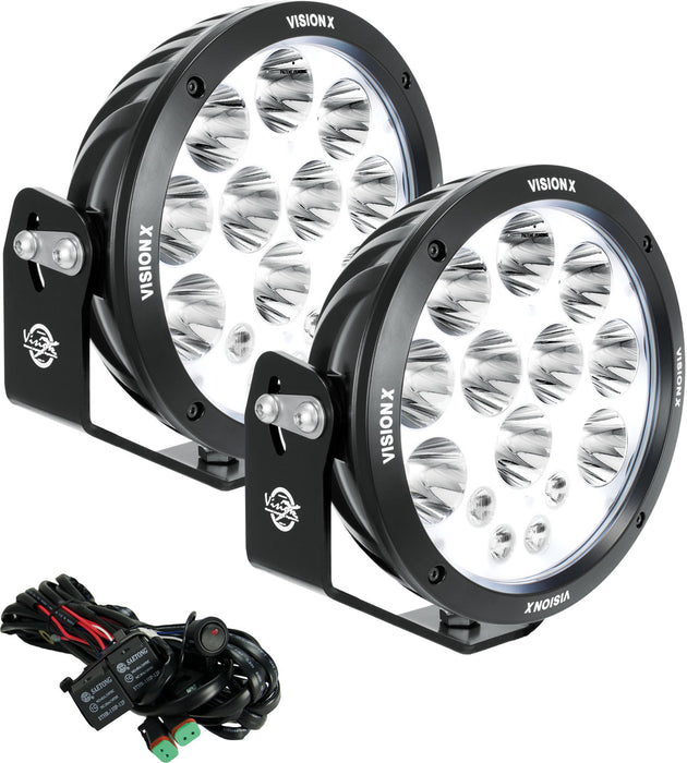 Vision X Lighting 1238216 Pair Of 8.7" Cannon Adventure Halo 14 LED Light Mixed Beam Including Harness - Truck Part Superstore