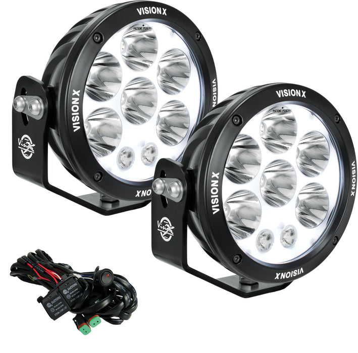 Vision X Lighting 1236216 Pair Of 6.7" Cannon Adventure Halo 8 LED Light Mixed Beam Including Harness - Truck Part Superstore