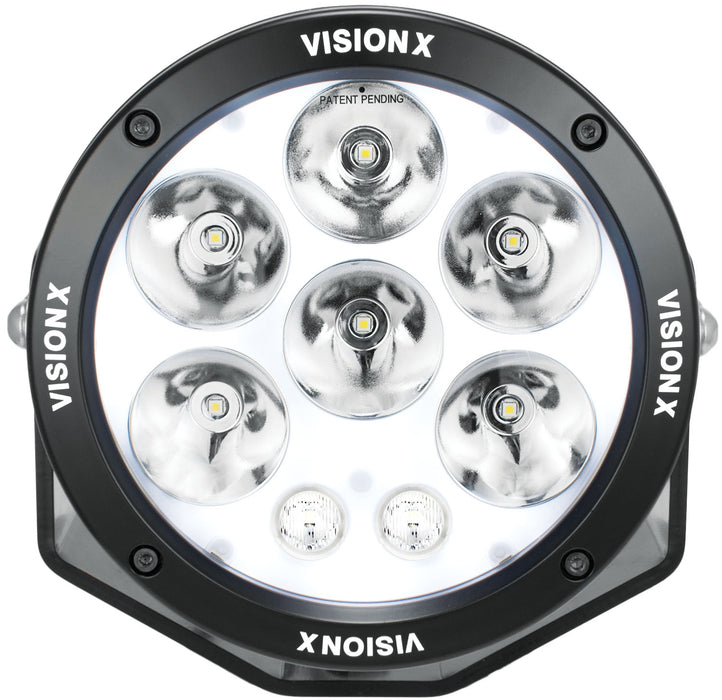 Vision X Lighting 1236116 Single 6.7" Cannon Adventure Halo 8 LED Light Mixed Beam - Truck Part Superstore