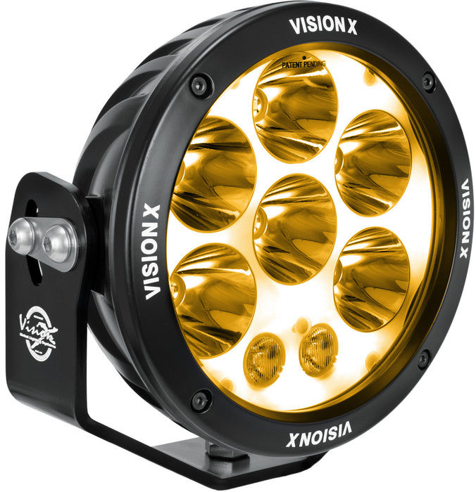 Vision X Lighting 1236117 SINGLE 6.7" CANNON ADV AMBER HALO 8 LED LIGHT MIXED BEAM DUAL MODE - Truck Part Superstore