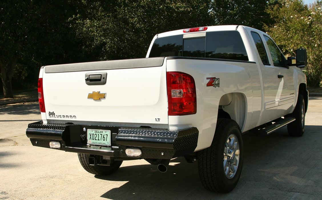 Fab Fours CH08-T1450-1 Black Steel Ranch Rear Bumper; 2 Stage Black Powder Coated; - Truck Part Superstore