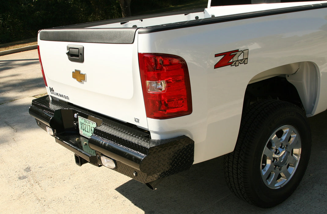 Fab Fours CH08-T1450-1 Black Steel Ranch Rear Bumper; 2 Stage Black Powder Coated; - Truck Part Superstore