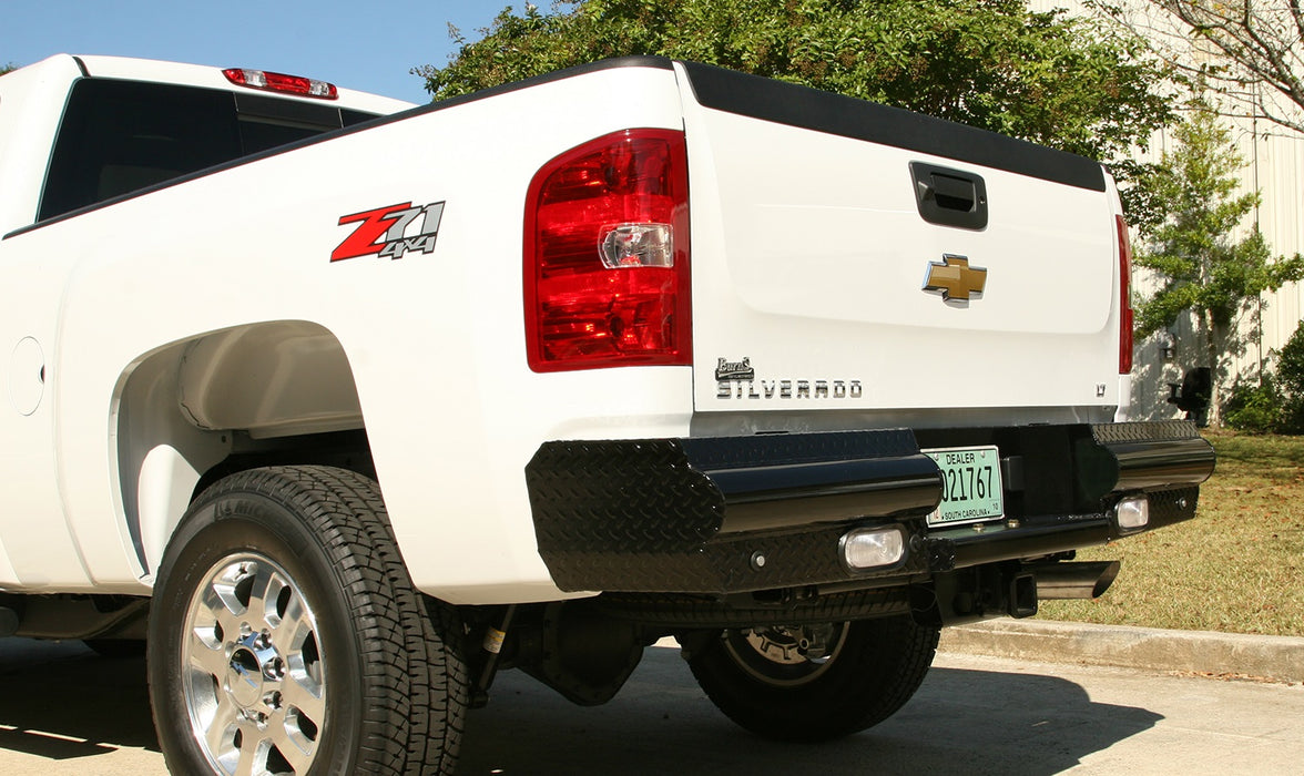 Fab Fours CH08-T1450-1 Black Steel Ranch Rear Bumper; 2 Stage Black Powder Coated; - Truck Part Superstore