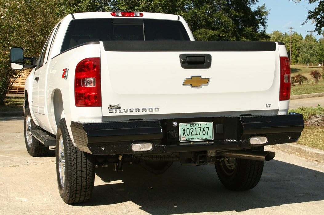 Fab Fours CH08-T1450-1 Black Steel Ranch Rear Bumper; 2 Stage Black Powder Coated; - Truck Part Superstore