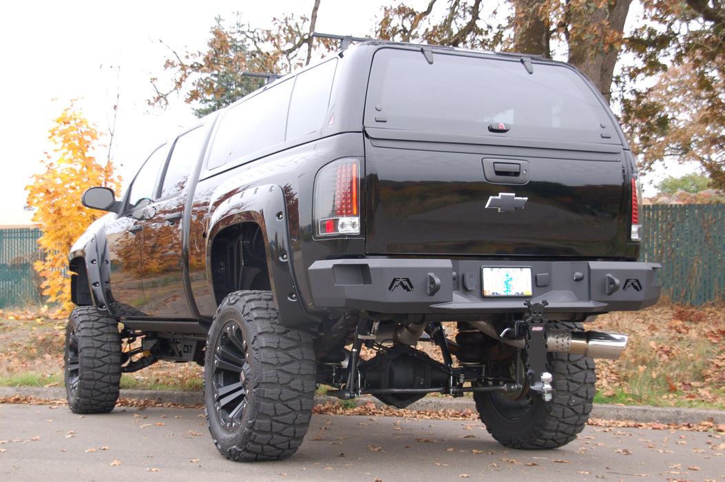 Fab Fours CH08-W1450-B Heavy Duty Rear Bumper; Uncoated/Paintable; Incl. 0.75 in. D-Ring Mount; [AWSL]; - Truck Part Superstore