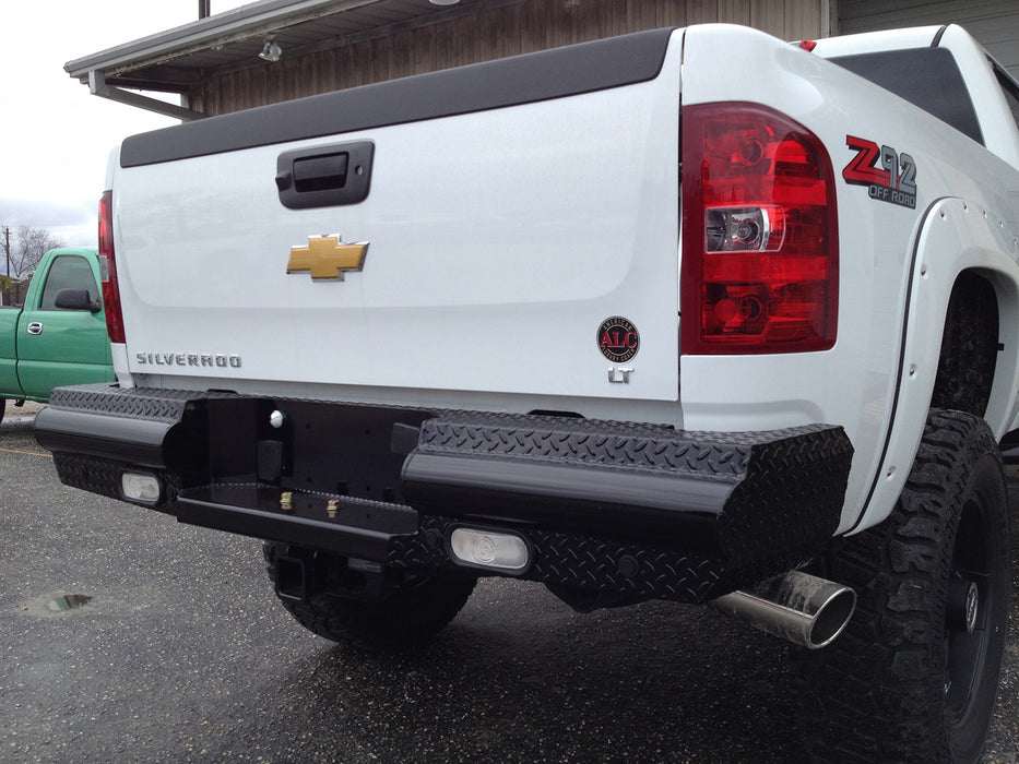 Fab Fours CH11-T2150-1 Black Steel Ranch Rear Bumper; 2 Stage Black Powder Coated; - Truck Part Superstore