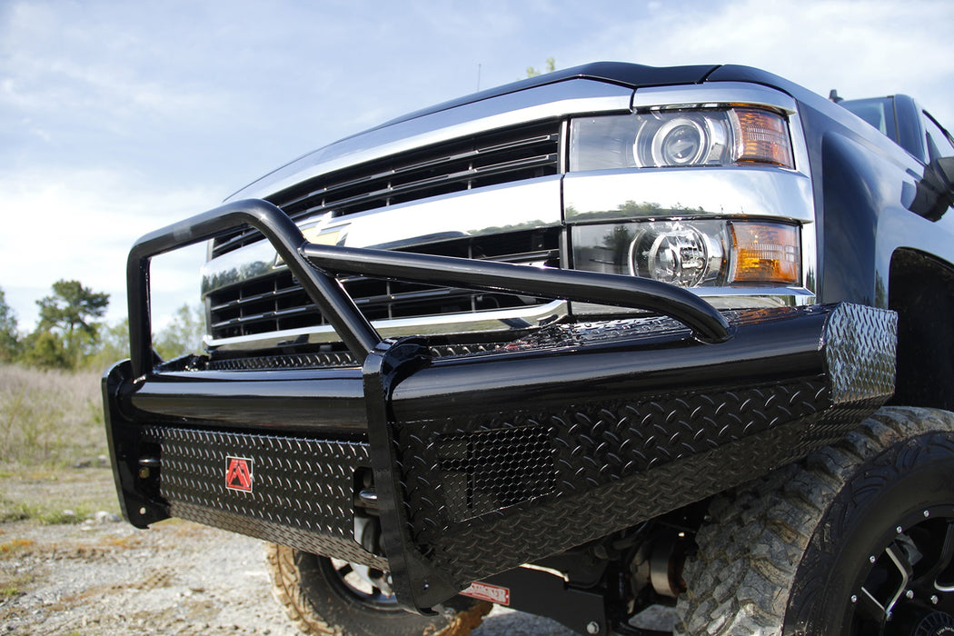 Fab Fours CH14-S3062-1 Black Steel Front Ranch Bumper - Truck Part Superstore