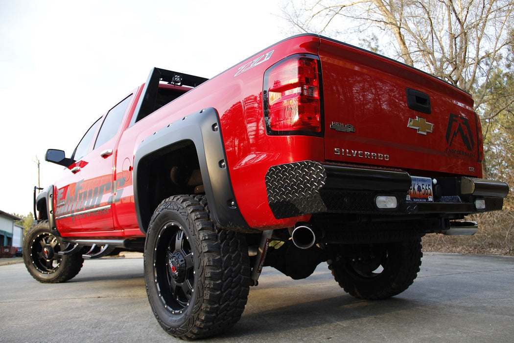 Fab Fours CH14-T3050-1 Black Steel Ranch Rear Bumper; 2 Stage Black Powder Coated; - Truck Part Superstore
