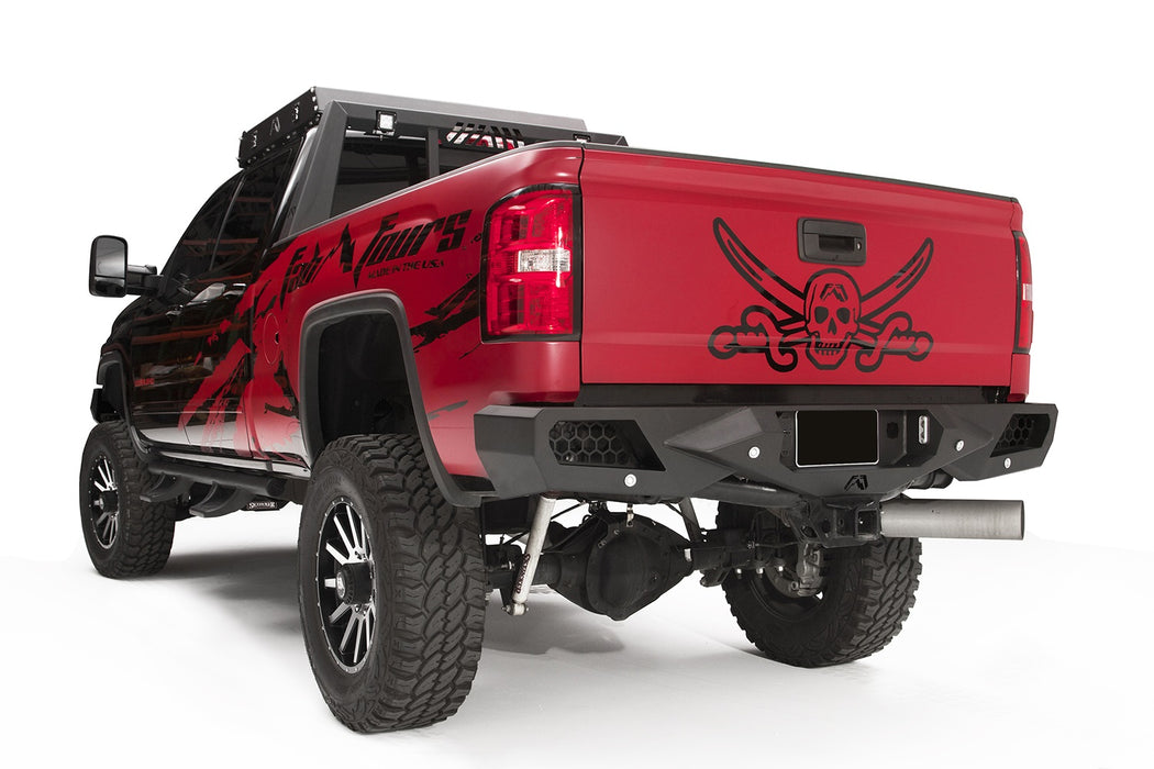 Fab Fours CH15-E3051-1 Vengeance Rear Bumper; 2 Stage Black Powder Coated; w/Sensors; - Truck Part Superstore