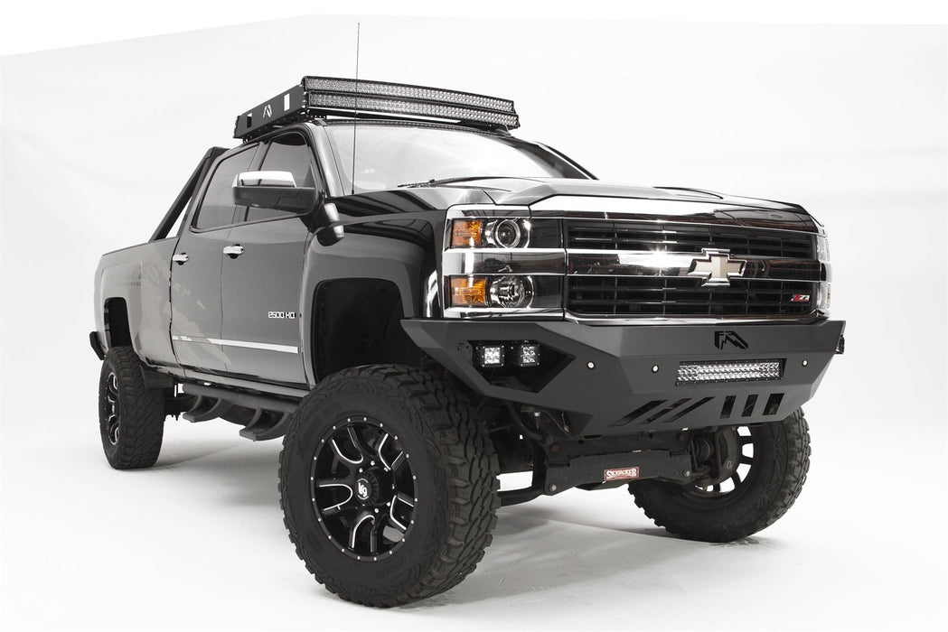 Fab Fours CH15-V3051-1 Vengeance Front Bumper; 2 Stage Black Powder Coated; Sensor Bumper; No Guard; - Truck Part Superstore