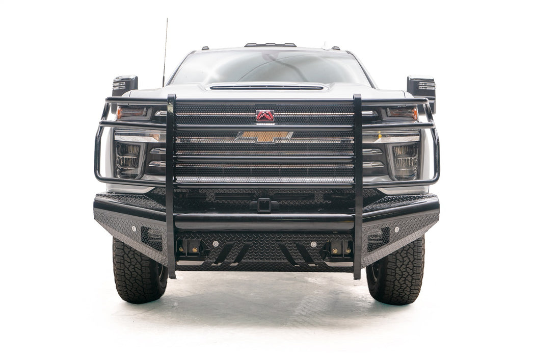 Fab Fours CH20-S4960-1 Black Steel Front Ranch Bumper; w/Full Guard And Tow Hooks; Steel; Black; - Truck Part Superstore