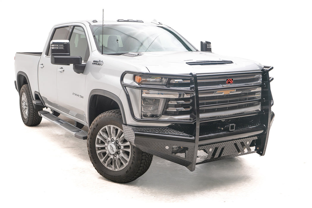 Fab Fours CH20-S4960-1 Black Steel Front Ranch Bumper; w/Full Guard And Tow Hooks; Steel; Black; - Truck Part Superstore