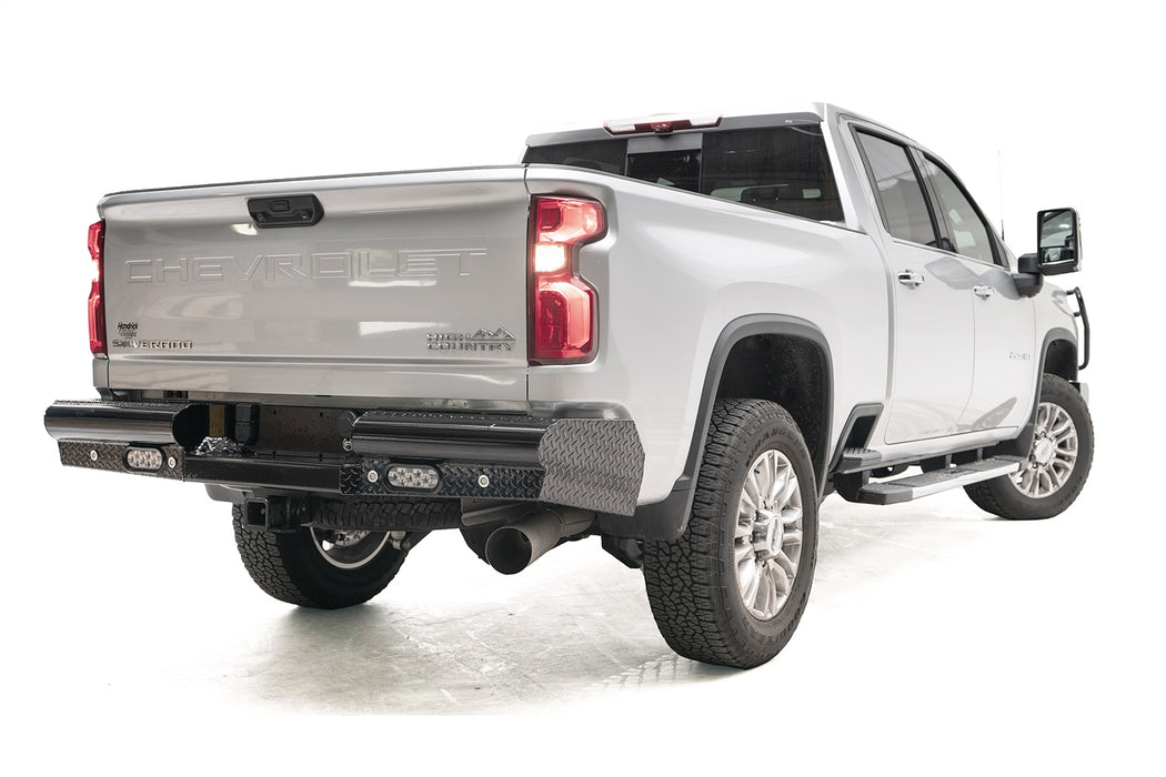 Fab Fours CH20-T4950-1 Black Steel Ranch Rear Bumper; w/Steel Tread Plate; - Truck Part Superstore