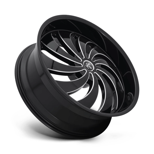 DUB 1PC S242249052+25 S242 24X9 5X4.5/120 GL-BLK-MIL 25MM - Truck Part Superstore