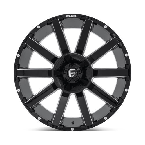 Fuel 1PC D61524208247 D615 24X12 8X6.5 GL-BLK-MIL -44MM - Truck Part Superstore