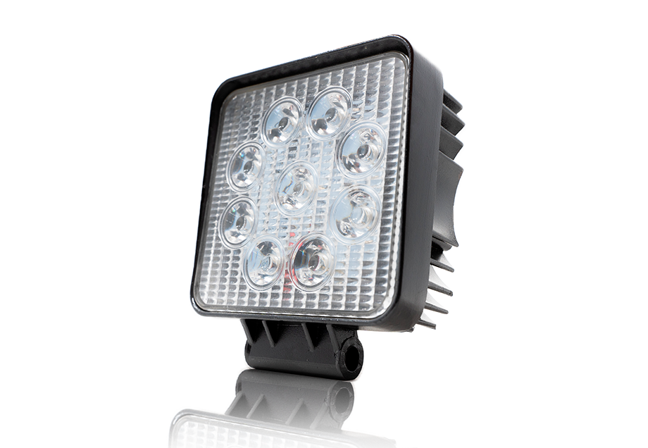 Cali Raised LED CR2328 27W Square Work Light 9pcs 3W High Intensity Cree LEDs Cali Raised LED - Truck Part Superstore