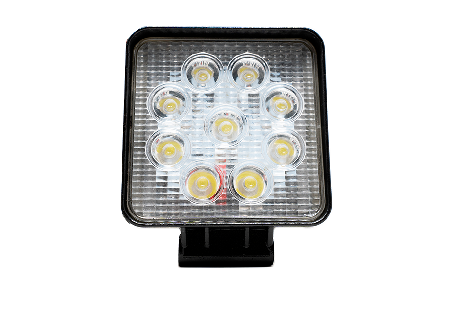 Cali Raised LED CR2328 27W Square Work Light 9pcs 3W High Intensity Cree LEDs Cali Raised LED - Truck Part Superstore