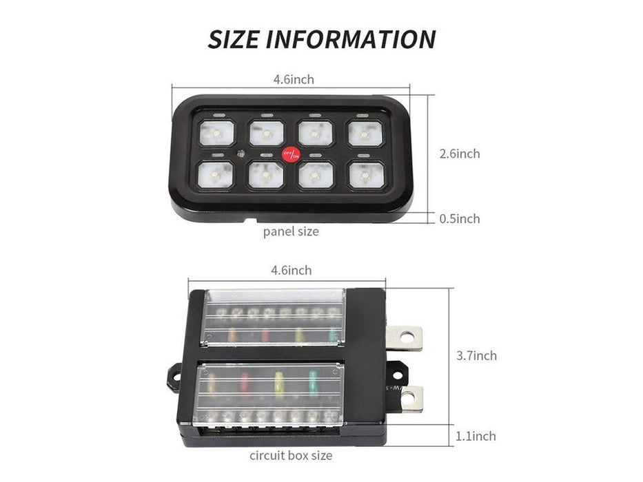 Cali Raised LED CR2397 Vehicle Accessory 8 Switch Control System Blue Backlighting Cali Raised LED - Truck Part Superstore