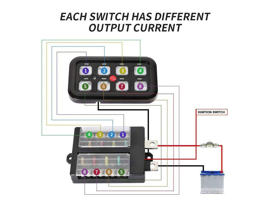 Cali Raised LED CR2397 Vehicle Accessory 8 Switch Control System Blue Backlighting Cali Raised LED - Truck Part Superstore