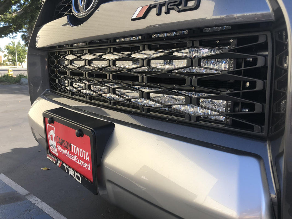 Cali Raised LED CR2473 14-21 4Runner 32 Inch Hidden Grille LED Light Bar Brackets Kit One 32 inch Spot Beam Bumper Light Bar Blue Backlight Cali Raised LED - Truck Part Superstore