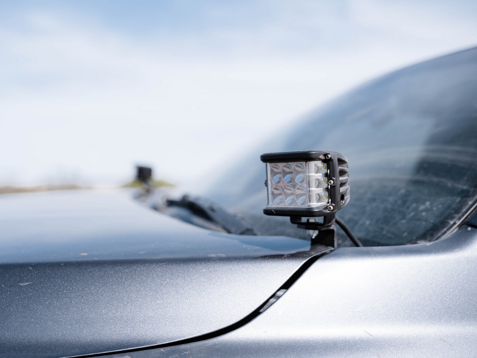 Cali Raised LED CR2859 16-21 Tacoma Low Profile Ditch Light Brackets Kit (2) 27W Side Projecting LED Pods Ditch Lights Switch Blue Backlight Small Cali Raised LED - Truck Part Superstore