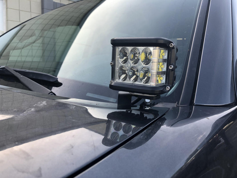 Cali Raised LED CR2862 05-15 Tacoma Low Profile LED Ditch Light Brackets Kit (2) 3X2 18W LED Pods Ditch Lights Switch Blue Backlight Small Cali Raised LED - Truck Part Superstore