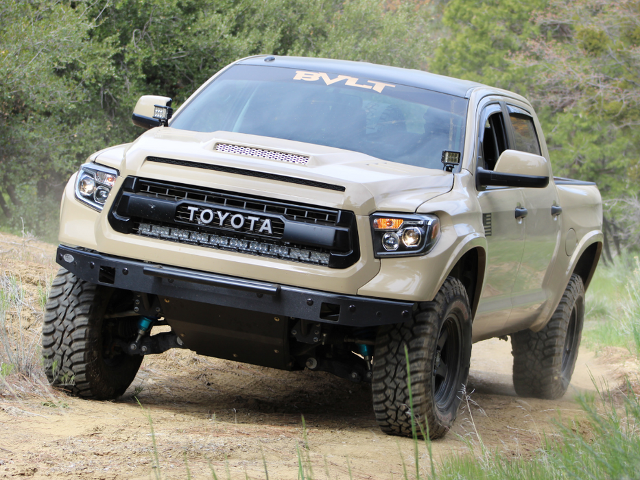 Cali Raised LED CR3139 14-21 Tundra 42 Inch Hidden Grille Curved LED Light Bar Brackets Kit Two Combo Beam LED Light Bar Blue Backlight Cali Raised LED - Truck Part Superstore