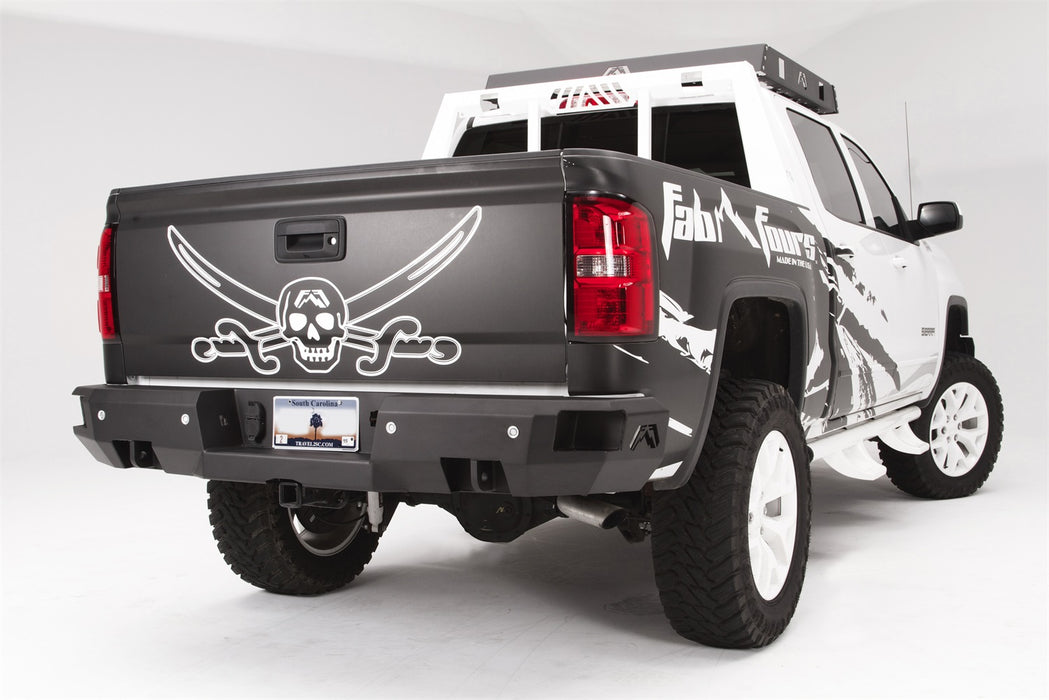 Fab Fours CS14-W3151-1 Heavy Duty Rear Bumper; 2 Stage Black Powder Coated; w/Sensors; - Truck Part Superstore