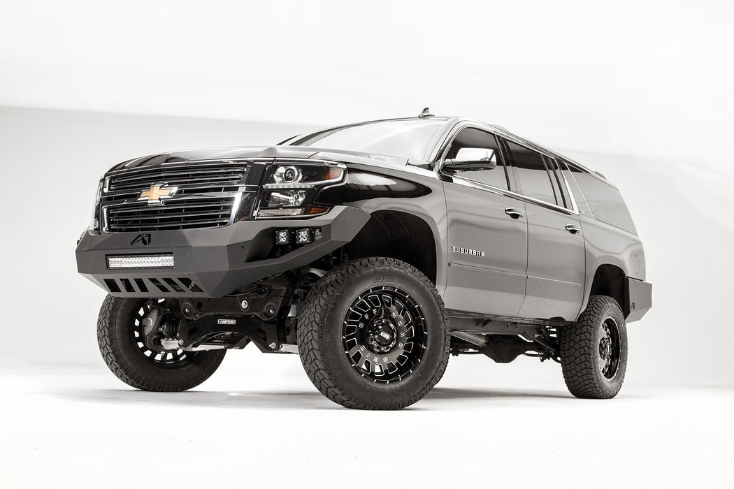 Fab Fours CS15-D3551-1 Vengeance Front Bumper; 2 Stage Black Powder Coated; w/No Guard; w/Sensors; - Truck Part Superstore