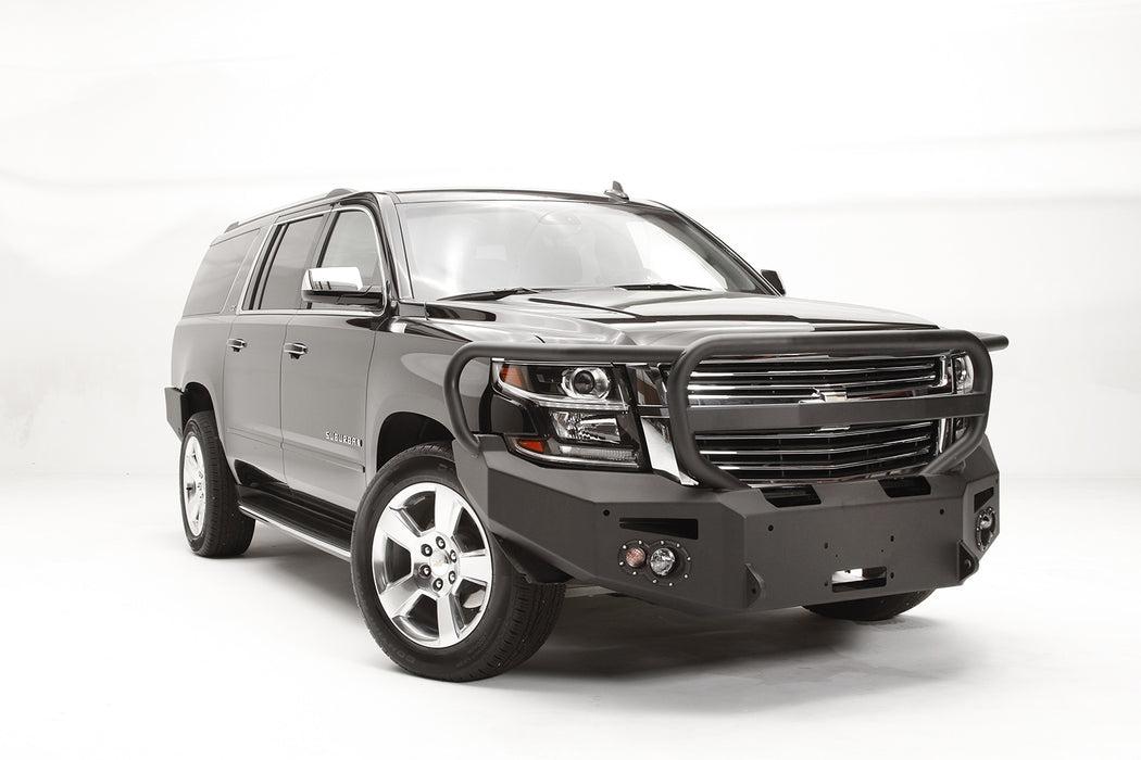 Fab Fours CS15-F3550-1 Premium Winch Front Bumper; 2 Stage Black Powder Coated; w/Full Grill Guard; - Truck Part Superstore