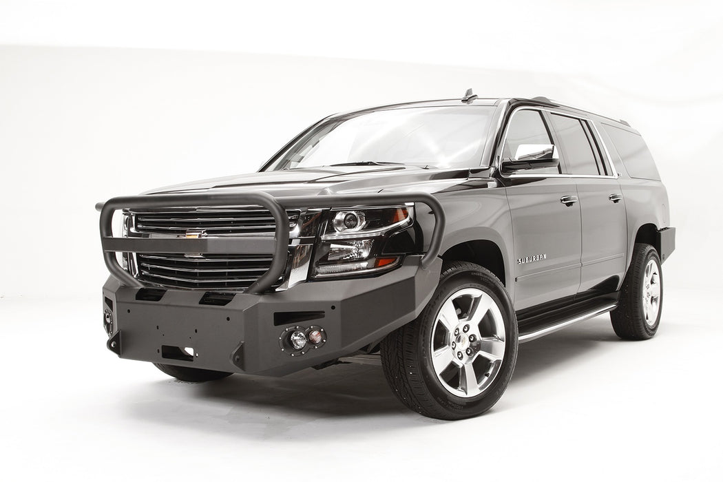 Fab Fours CS15-F3550-1 Premium Winch Front Bumper; 2 Stage Black Powder Coated; w/Full Grill Guard; - Truck Part Superstore