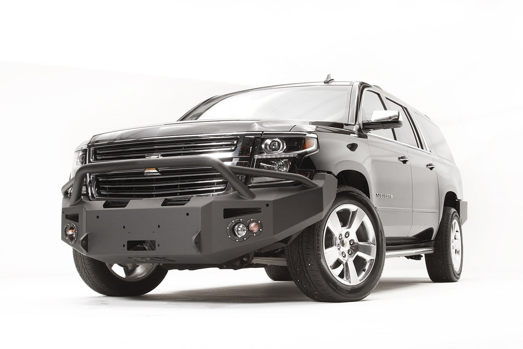 Fab Fours CS15-F3552-B Premium Winch Front Bumper; Uncoated/Paintable; w/Pre-Runner Guard; [AWSL]; - Truck Part Superstore