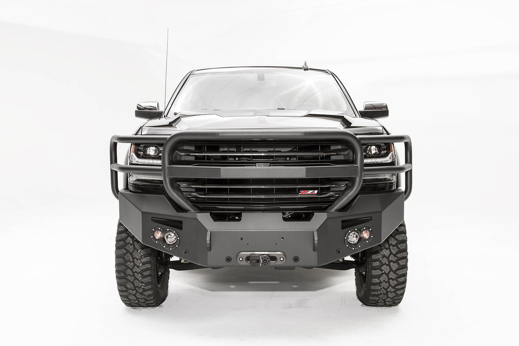 Fab Fours CS16-F3850-B Premium Winch Front Bumper; Uncoated/Paintable; w/Full Guard; w/Sensors; [AWSL]; - Truck Part Superstore