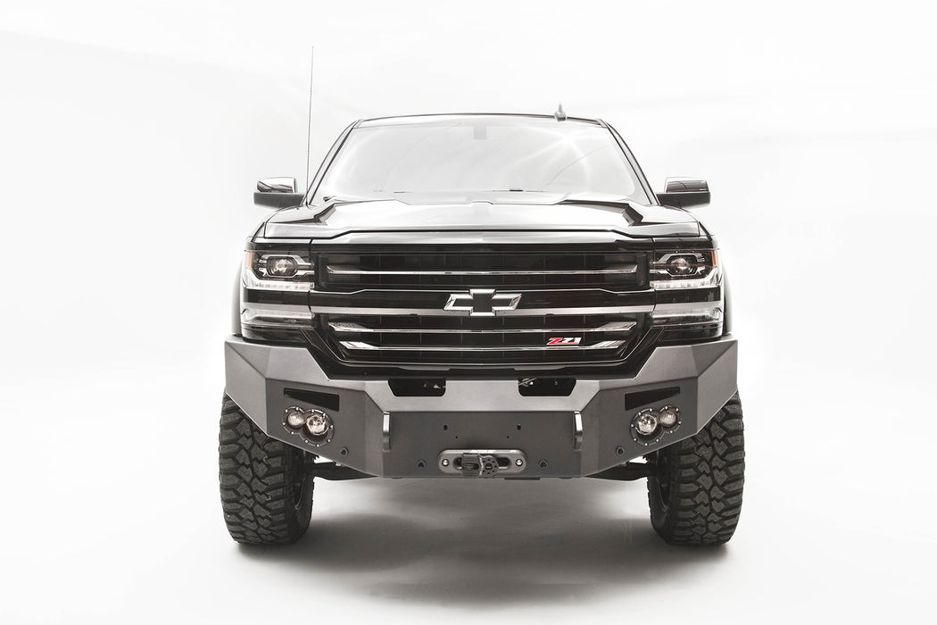 Fab Fours CS16-F3851-1 Premium Winch Front Bumper; 2 Stage Black Powder Coated; w/No Guard; - Truck Part Superstore