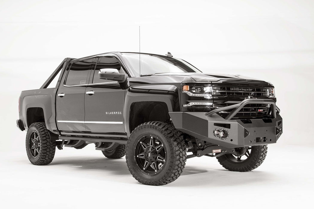 Fab Fours CS16-F3852-B Premium Winch Front Bumper; Uncoated/Paintable; w/Pre-Runner Guard; [AWSL]; - Truck Part Superstore
