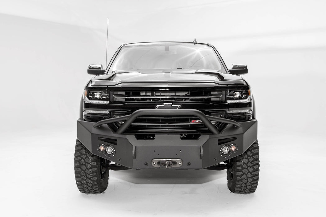 Fab Fours CS16-F3852-B Premium Winch Front Bumper; Uncoated/Paintable; w/Pre-Runner Guard; [AWSL]; - Truck Part Superstore