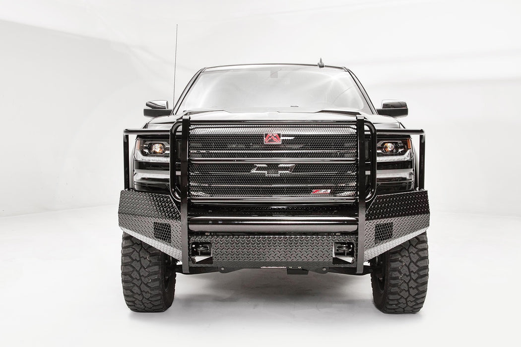 Fab Fours CS16-K3860-1 Black Steel Front Bumper; 2 Stage Black Powder Coated; w/Full Guard; - Truck Part Superstore