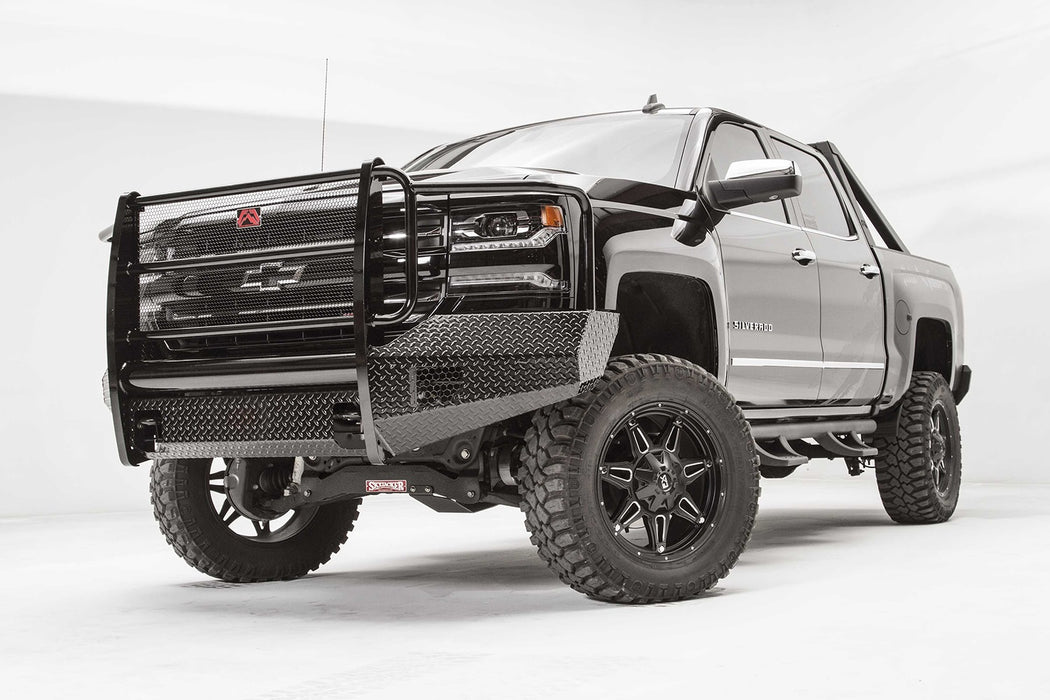 Fab Fours CS16-K3860-1 Black Steel Front Bumper; 2 Stage Black Powder Coated; w/Full Guard; - Truck Part Superstore