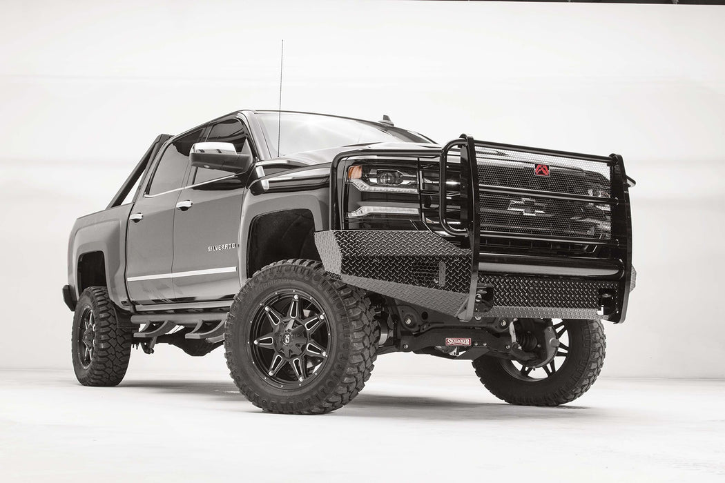Fab Fours CS16-K3860-1 Black Steel Front Bumper; 2 Stage Black Powder Coated; w/Full Guard; - Truck Part Superstore