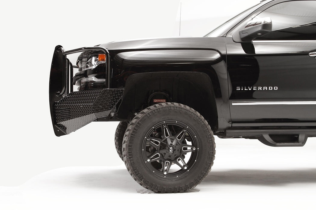 Fab Fours CS16-K3860-1 Black Steel Front Bumper; 2 Stage Black Powder Coated; w/Full Guard; - Truck Part Superstore